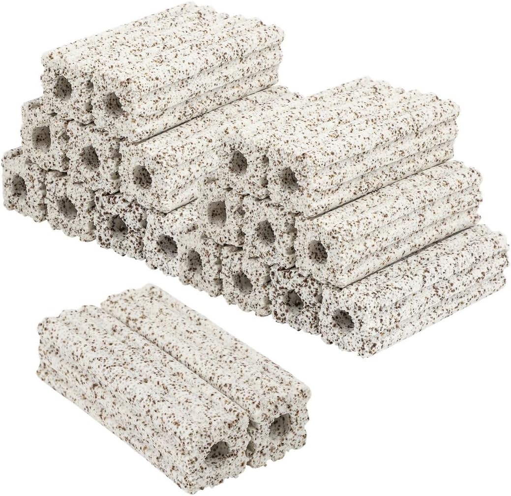 20-Pack Bio Filter Media for Fish Tanks, 6.3 Inch Large Ceramic Blocks with Tiny Channels for Pond, Sump, Canister, and Overhead Filters