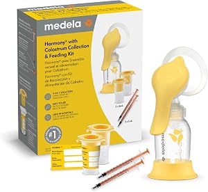 Medela Harmony Manual Breast Pump with Colostrum Collection and Feeding Kit, 4-in-1 Solution, Collect, Store, Feed, and Pump, Includes Colostrum Collectors and Feeding Syringes