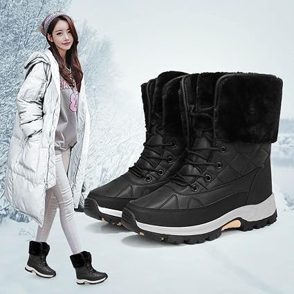 Amazon.com: Hvyesh Botas de nieve para mujer, botas impermeables de invierno,  botas antideslizantes al aire libre, botas de terciopelo cálido de tobillo  alto : Deportes y Actividades al Aire Libre