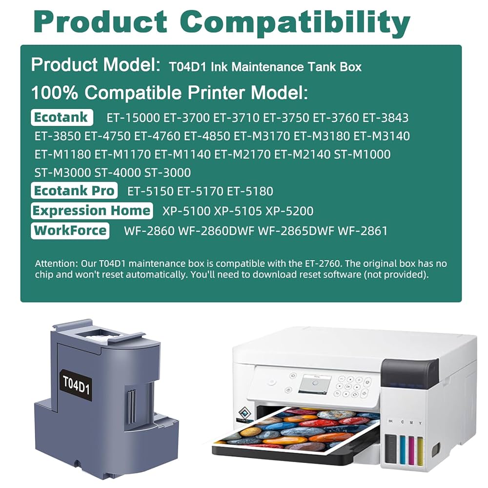 BL★60冊 Amazon.com: T04D1 Ink Maintenance Box Replacement for Epson