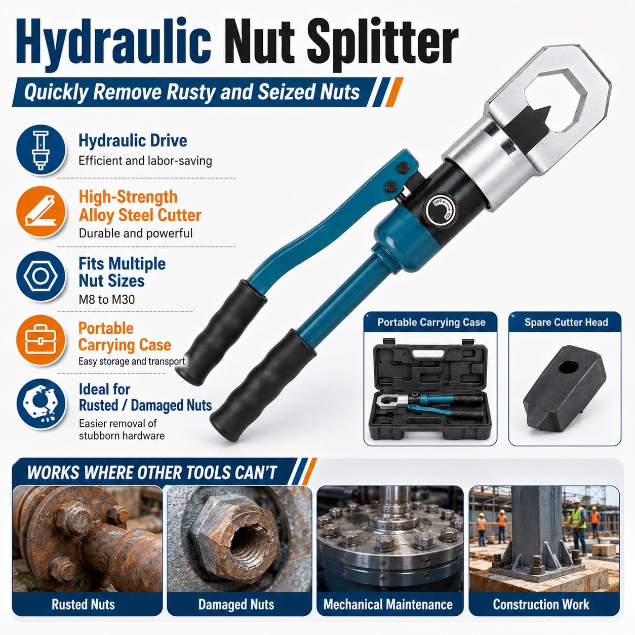 Hydrauliczny Rozdrabniacz do Nakrętek, Przenośny łamacz Nakrętek