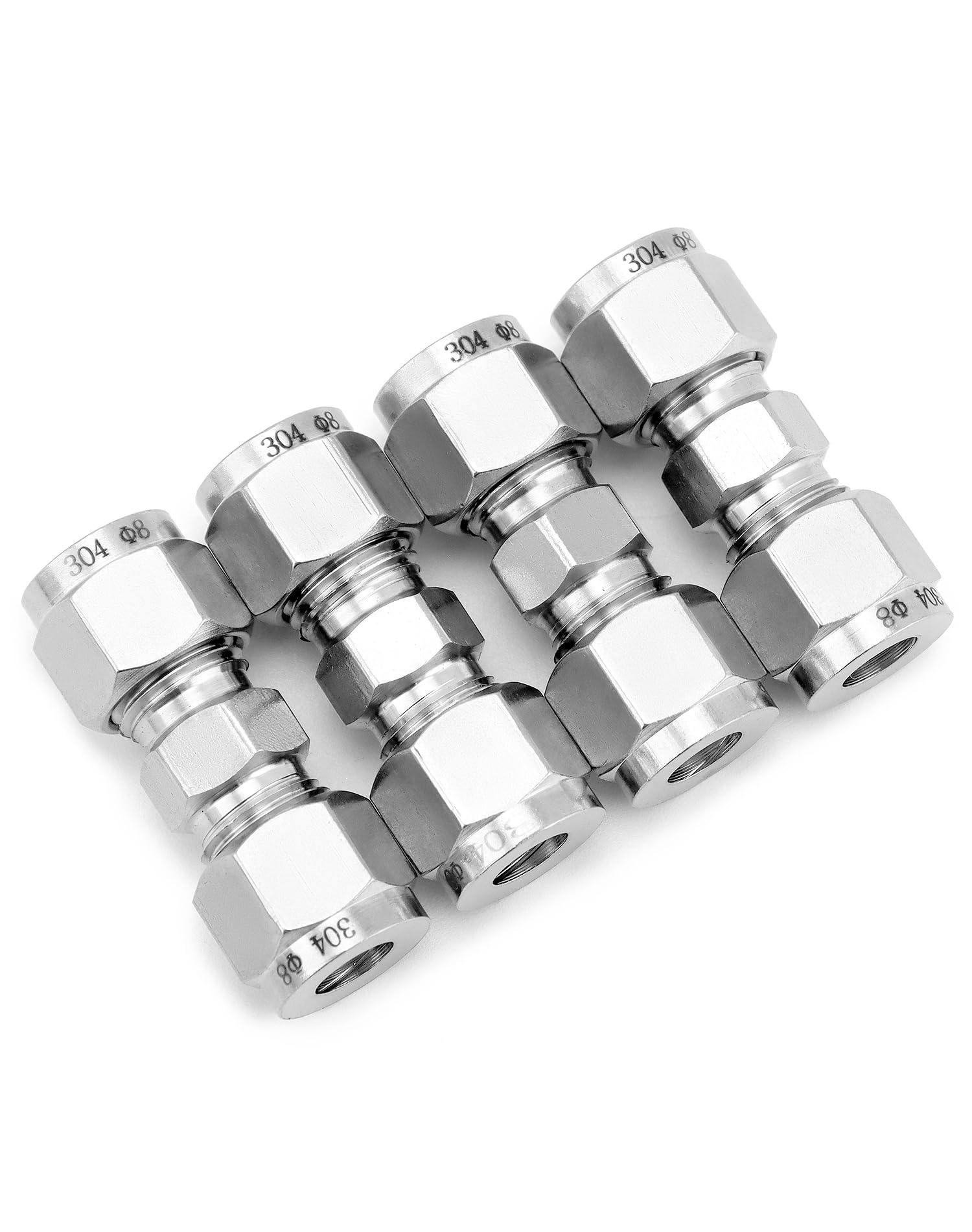 QWORK 304 Stainless Steel Double Ferrule Fitting Set Pack