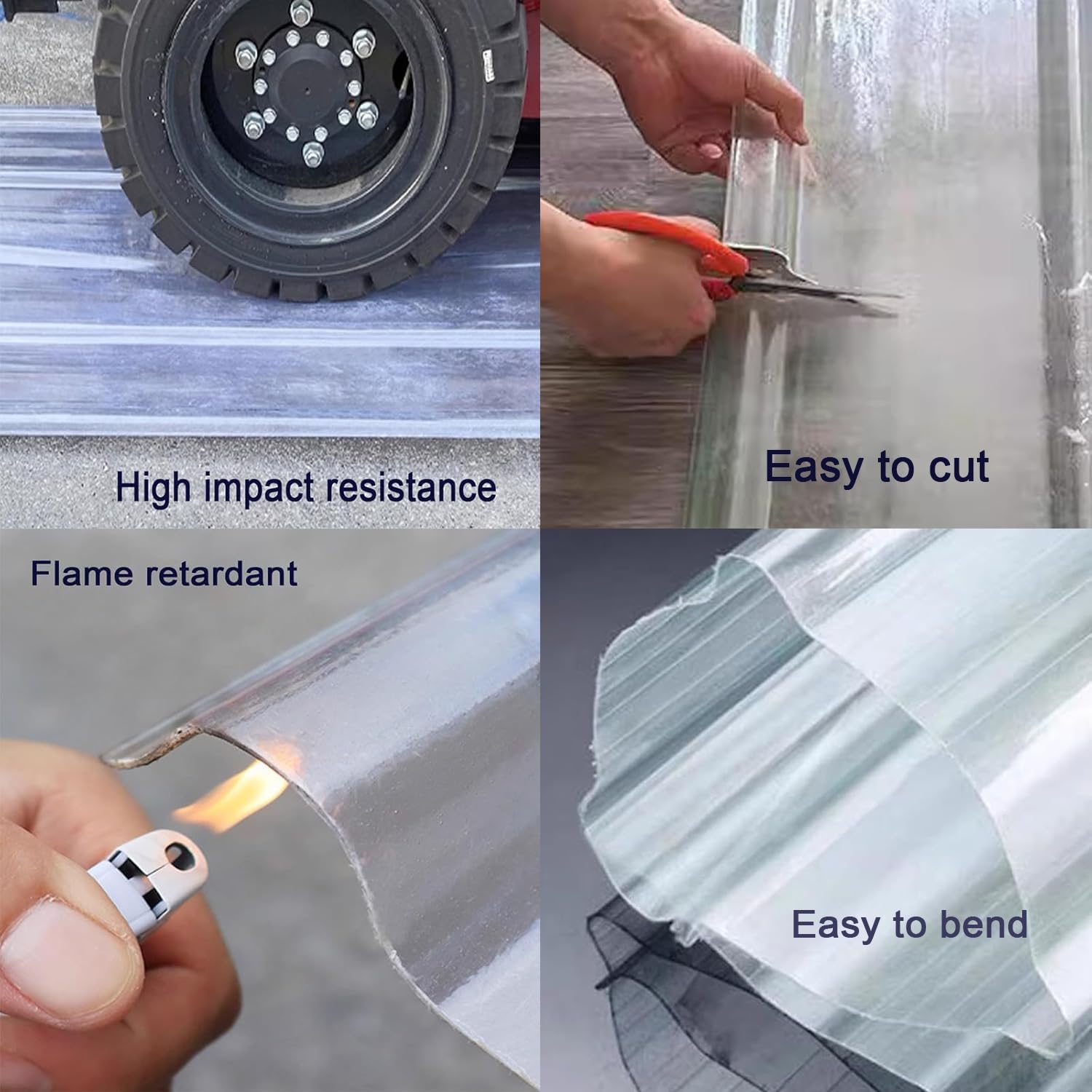 Chapa Ondulada Protección Uv,Paneles for Tejado de Alta Resistencia, Placa Ondulada Anti-UV, Chapas Perfiladas Techo Impermeable, FRP, Techo Cobertizo for Exteriores(5pcs,0.9*0.6m/35*24in)