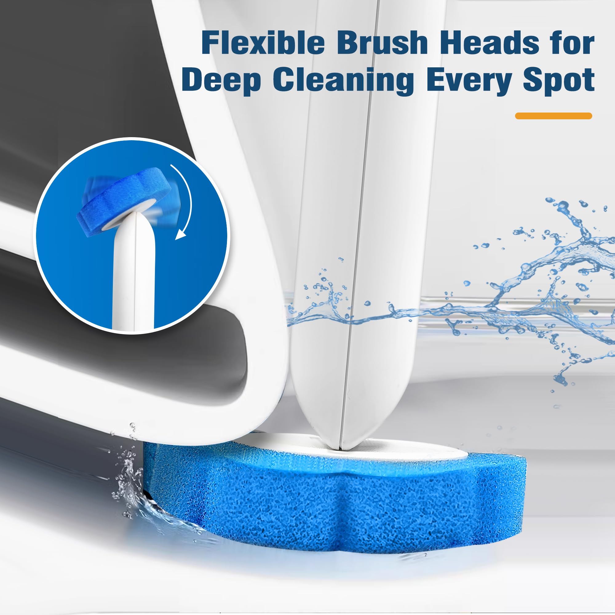 NEWE Disposable Toilet Brush with Tweezers, Toilet Bowl Wand Holder Set including 42PCS Cleaner Refills - Image 3