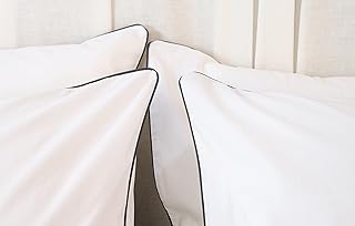 Quadrants (2 unités) - Blanc avec revers en blanc - 100 % coton percale 200 fils - Fabriqué en UE (Beige)