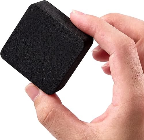 Miniatura 4 de Favide Paquete de 24 borradores magnéticos para pizarra blanca, limpiadores de pizarra blanca para aula, hogar y oficina (cuadrado, negro)