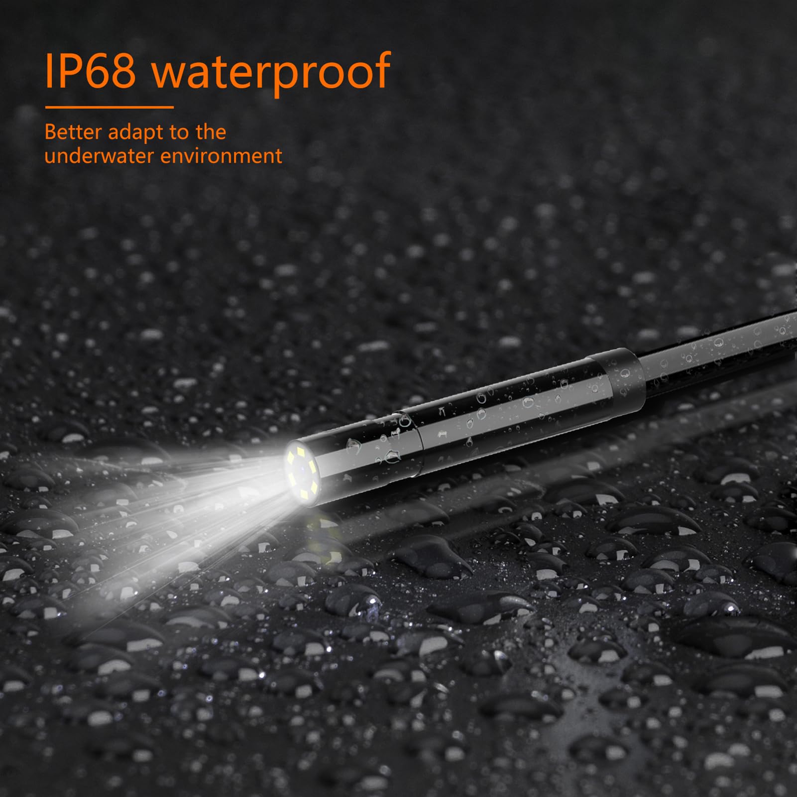 Shkalacar Endoskop przemysłowy, kamera przemysłowa endoskop z podwójną kamerą 1920 x 1080P / 2592 x 1944P 8 diod LED IP68 wodoodporna kamera kontrolna z ekranem 4,5 cala 5 m przewód