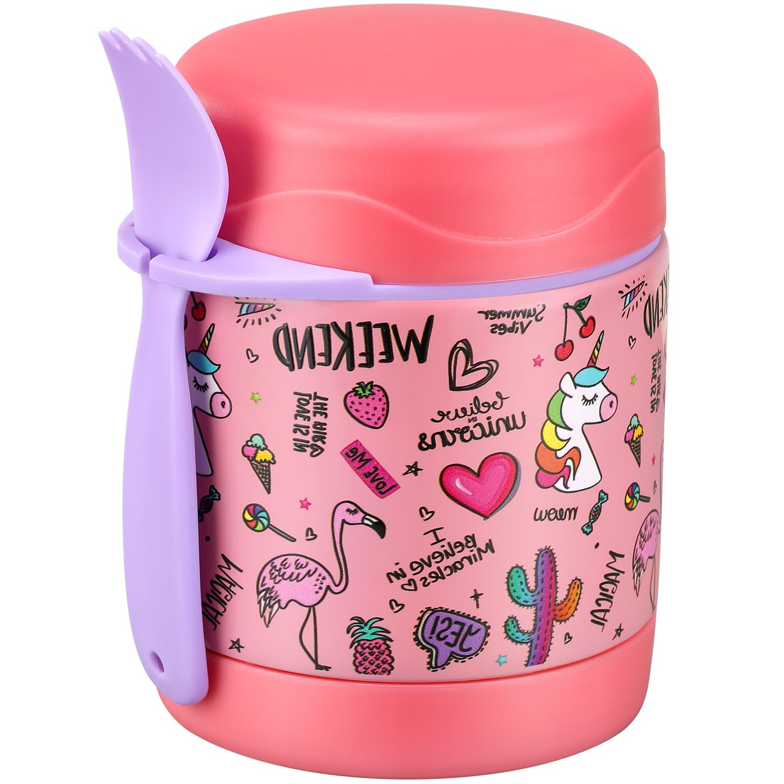 10oz Soup Thermo for Hot Food Kids,Lunch Thermo Kids Food Jar with Spoon — image 1