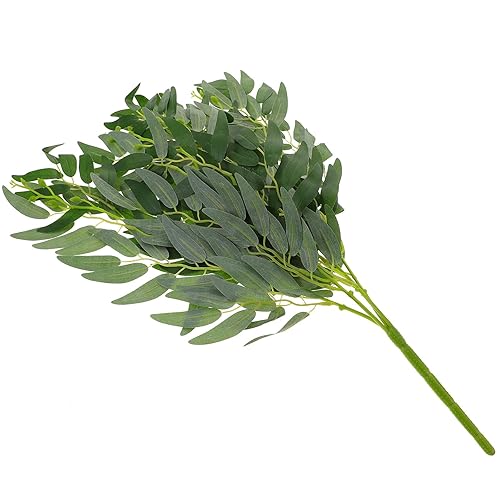 Hemoton Artificial Salix Leaf Stems Faux Greenery Stems Simulation Plant