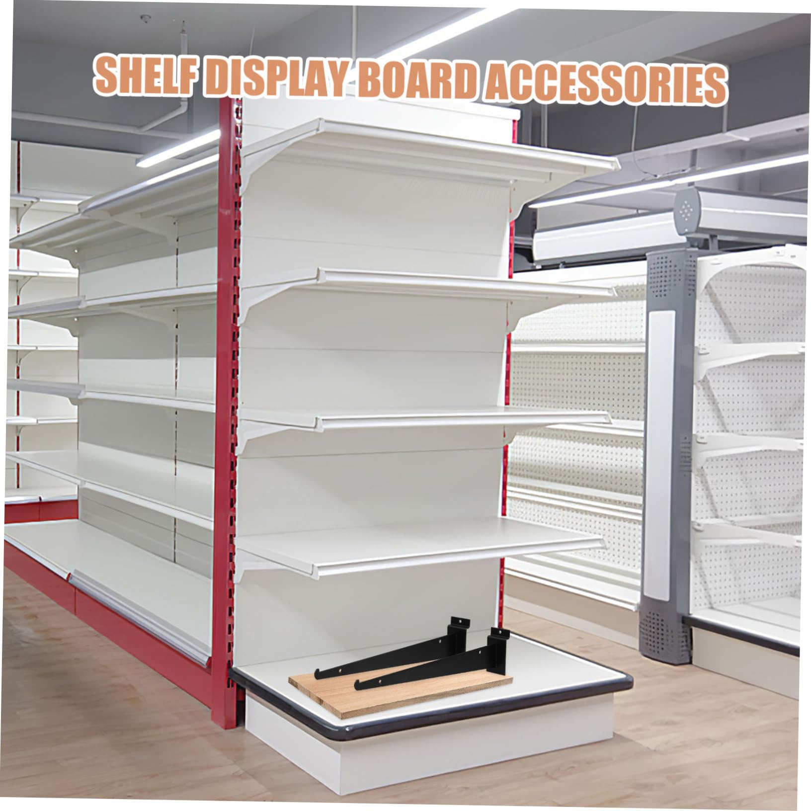 Set di 6 Supporti per Mensole da Parete in Ferro Nero, Resistenti e Facili da Installare, per Negozi e Magazzini, Supporti Versatili per Scaffali Robusti