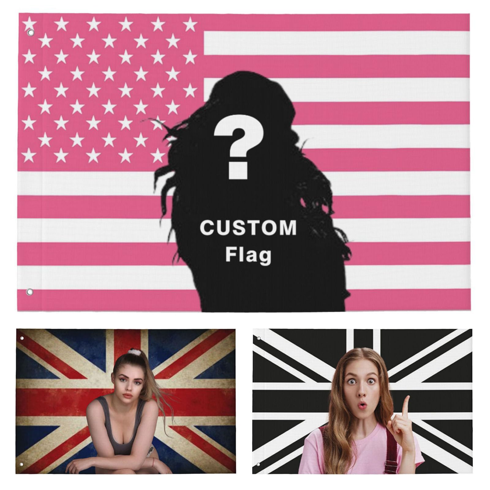 ＨＡＯＡＮＧＺＨＥ Custom Flag, Design Your Own Images Personalised Flag,Make Your Own Flags, Single Sided & Double Sided Printing Customised Flag for Garden,Camping for Dorms, Bedrooms, Clubs, Concerts, Bars