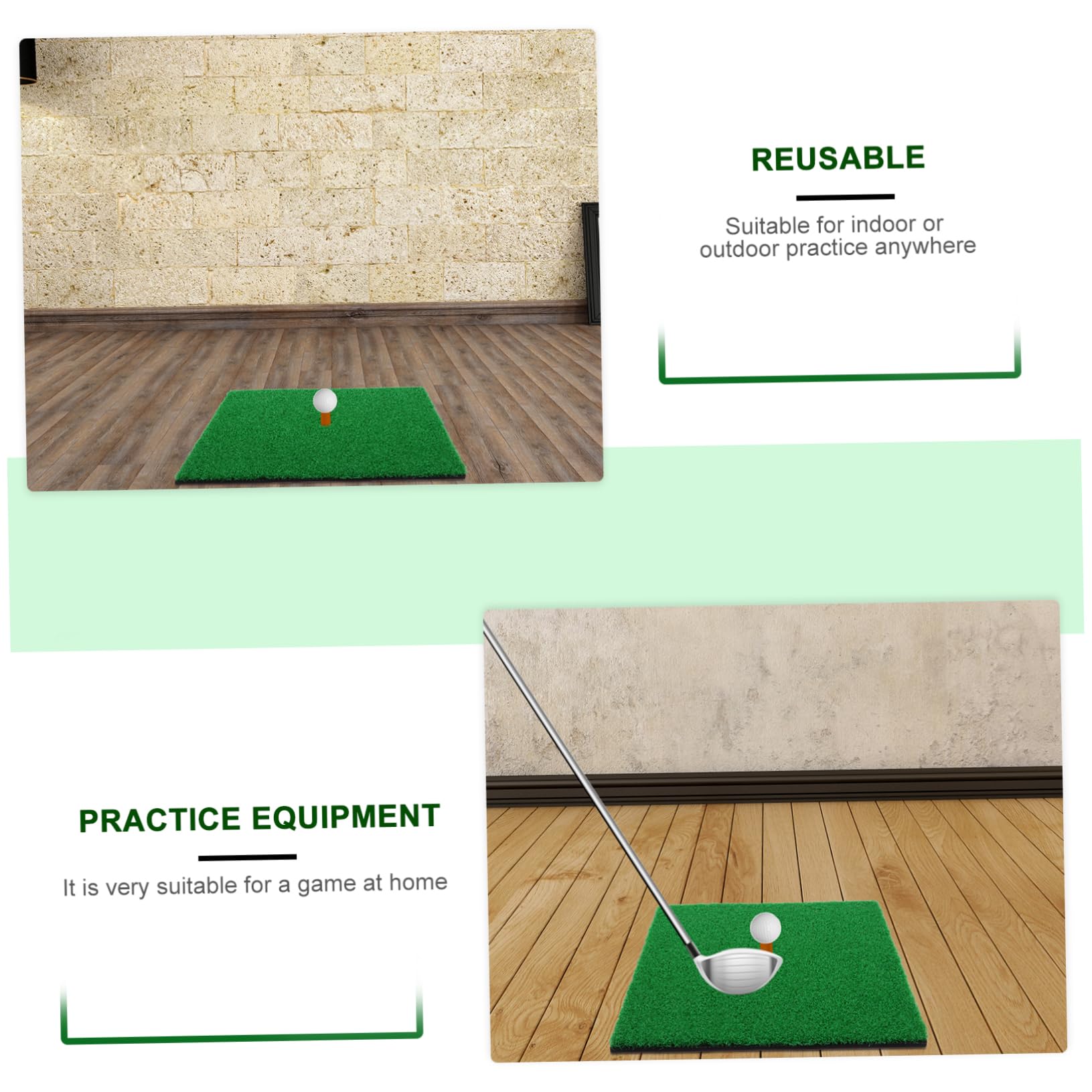 VINTORKY Portable Golf Hitting Mat True Turf Practice Pad for Use for Swing Chipping Convenient Training Grass Pad for Home Office