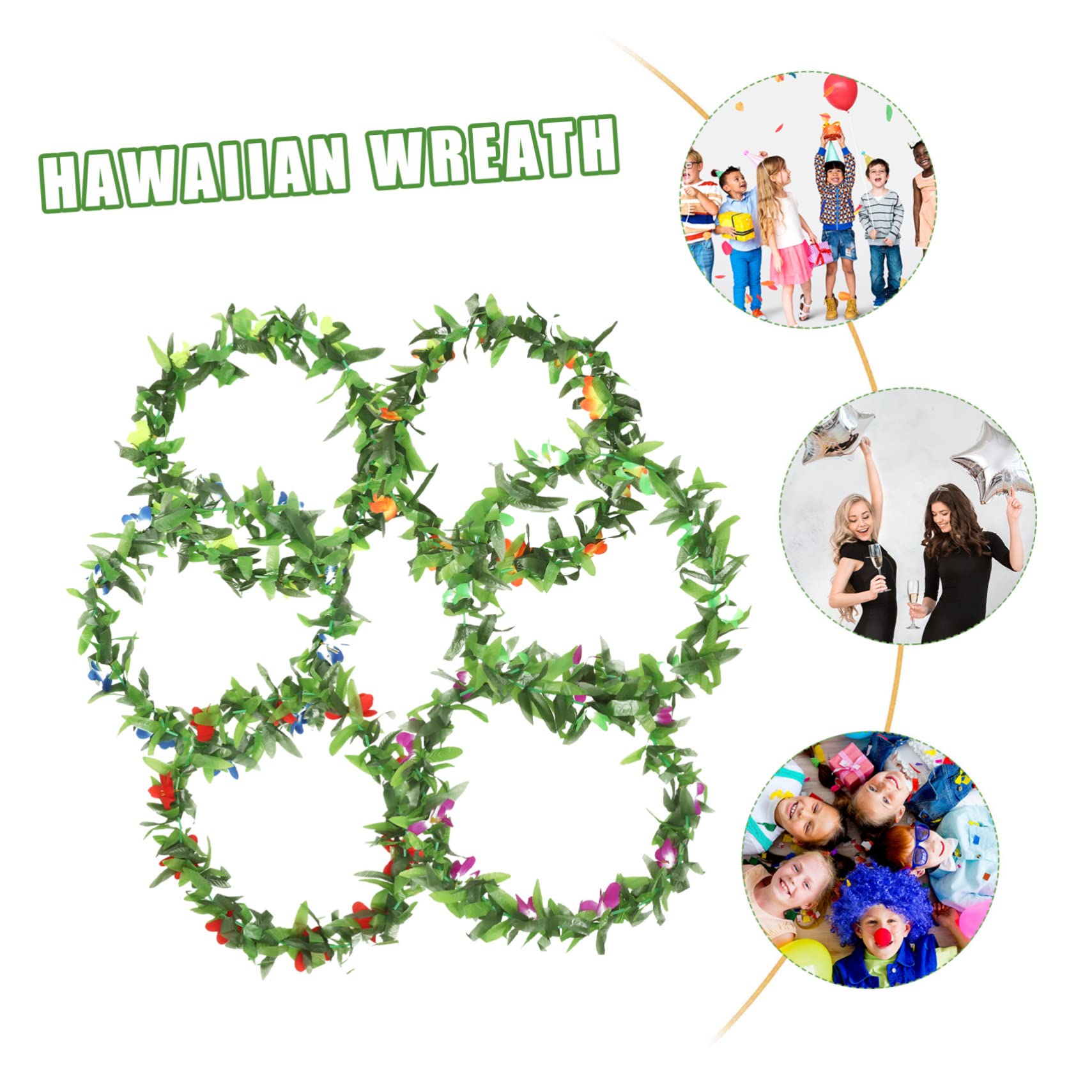 TOPBATHY 24stücke Hawaiianische Blumenkränze Für Tropische Luau-partydekorationen Bunte Blüten-girlanden Für Strand-Events Kinderfeiern Und Sommerfeste