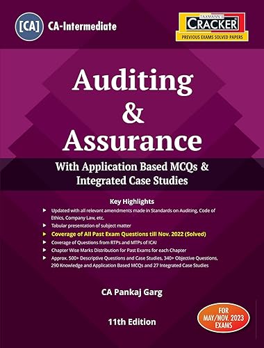 Taxmann's CRACKER for Auditing &amp; Assurance with Application Based MCQs &amp; Integrated Case Studies (Paper 6 | Auditing) – Covering past exam questions &amp; detailed answers | CA Inter | May 2023 Exams