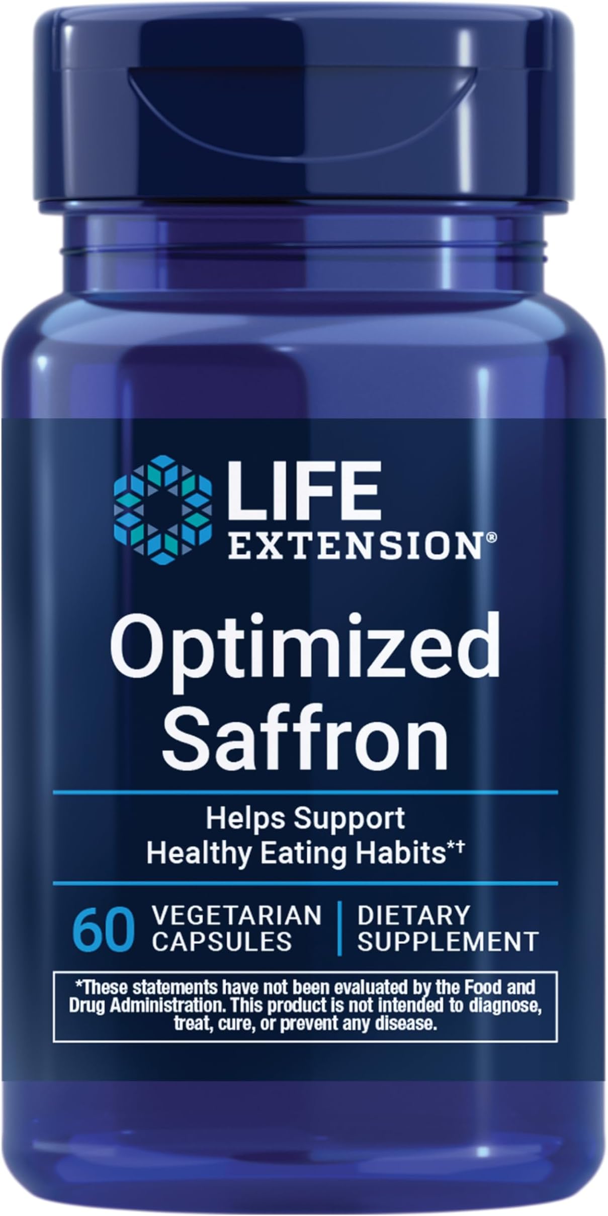 Life Extension Optimized Saffron w/ Satiereal, 60 veggie capsules