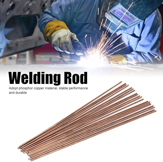 Changor Copper Welding Rods, Self Fluxing Brazing Rods Phosphor Copper Round Welding Wire for Repair Welding Brazing, Phosphor Copper Welding Rods, 20 Pieces DIY Hardware Tools