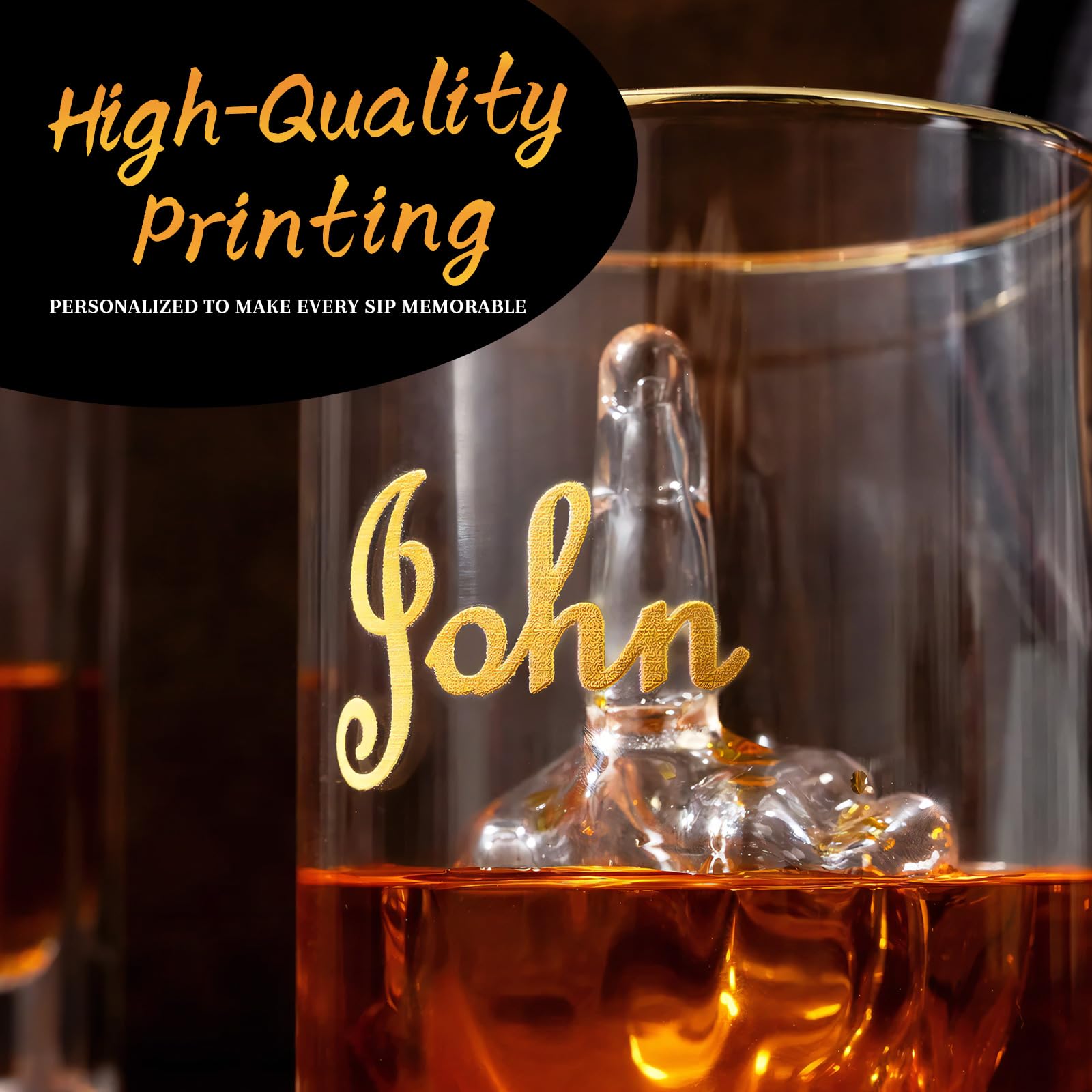 Verre à whisky humoristique personnalisé avec doigt d'honneur, 37 cl (12,5 oz), idéal pour le scotch ou le bourbon. Design 3D en forme de doigt d'honneur.