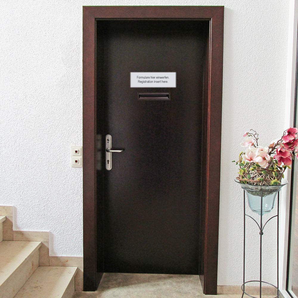 Rottner K10348 cassetta delle lettere Como, marrone, serratura a cilindro con 2 chiavi, LxHxP 250x320x85 mm, kit di fissaggio incluso, targhetta portanome