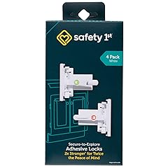 Safety 1st - Secure-to-Explore Adhesive Cabinet Locks Baby Proofing, Child Locks for Cabinets and Drawers (4 Locks), White