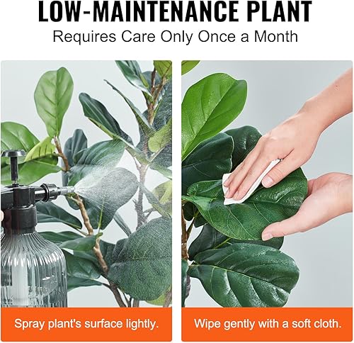 Miniatura 6 de VEVOR Higuera artificial de hoja de violín de 6 pies, material de polietileno seguro y protección de inclinación anti-punta, planta sintética de