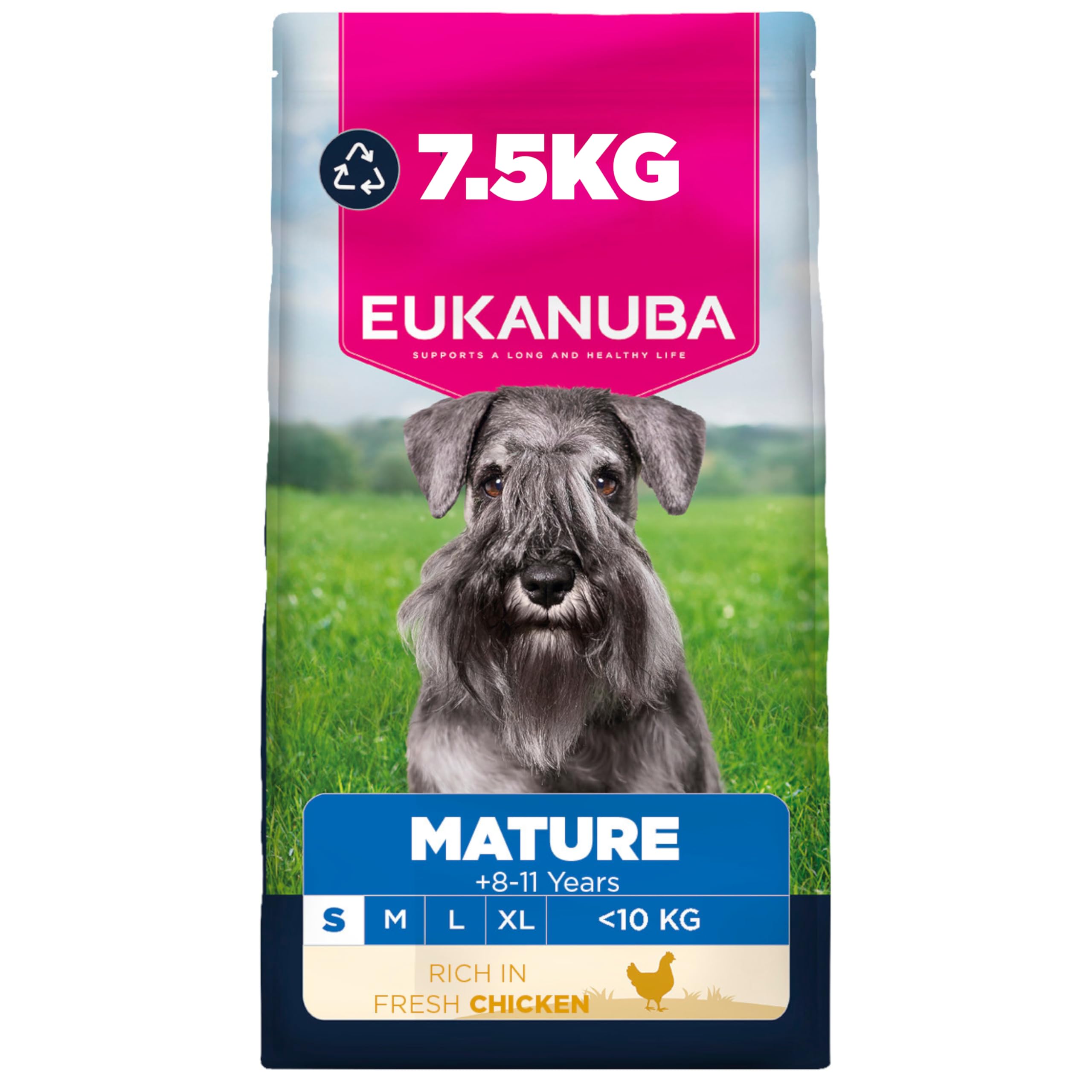 Eukanuba Fresh Chicken - Complete Dry Dog Food - For Mature Senior Small Breed Dogs 7.5KG