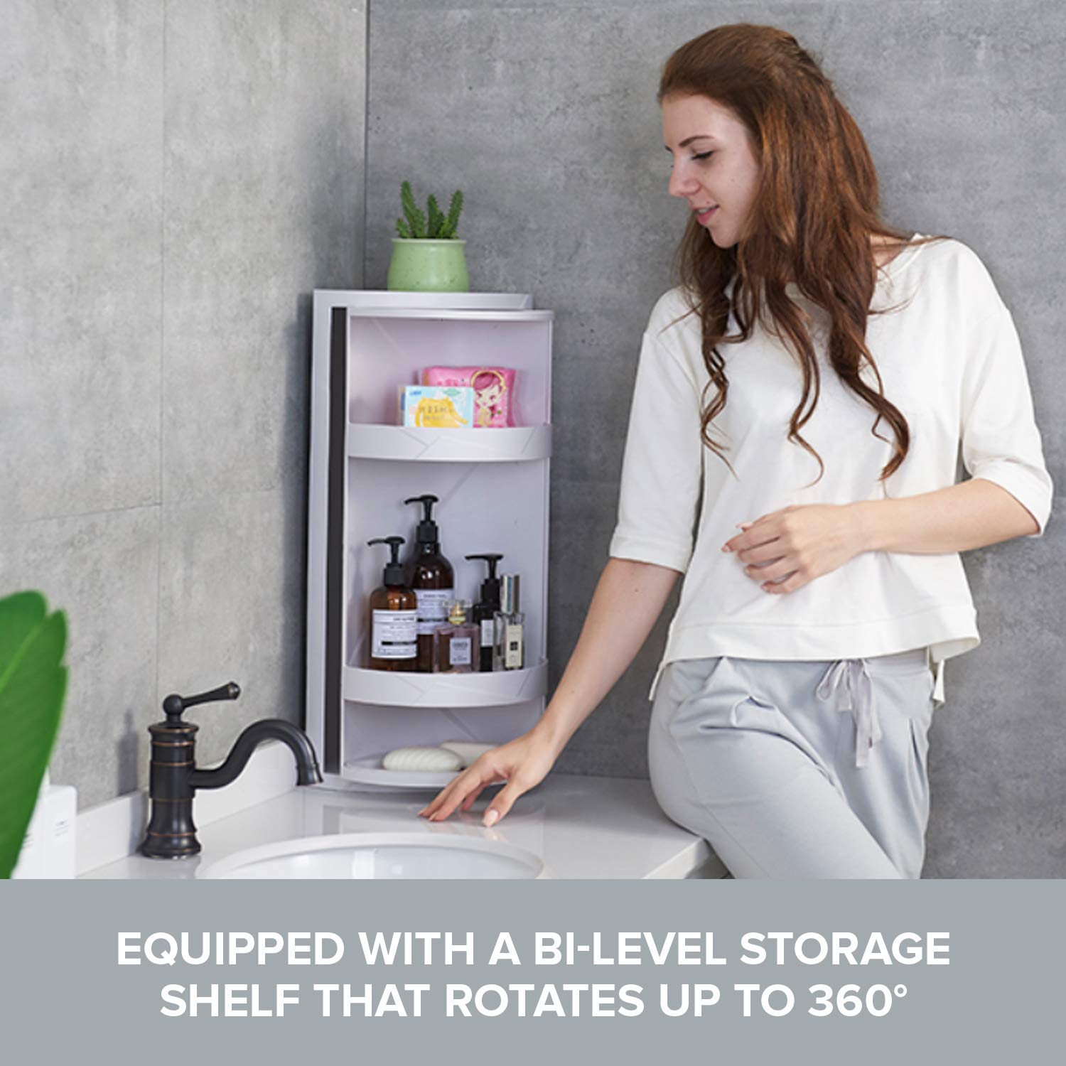 Buy Bathroom Storage Corner Vanity 24"x8.75"x8.75" Space Saver