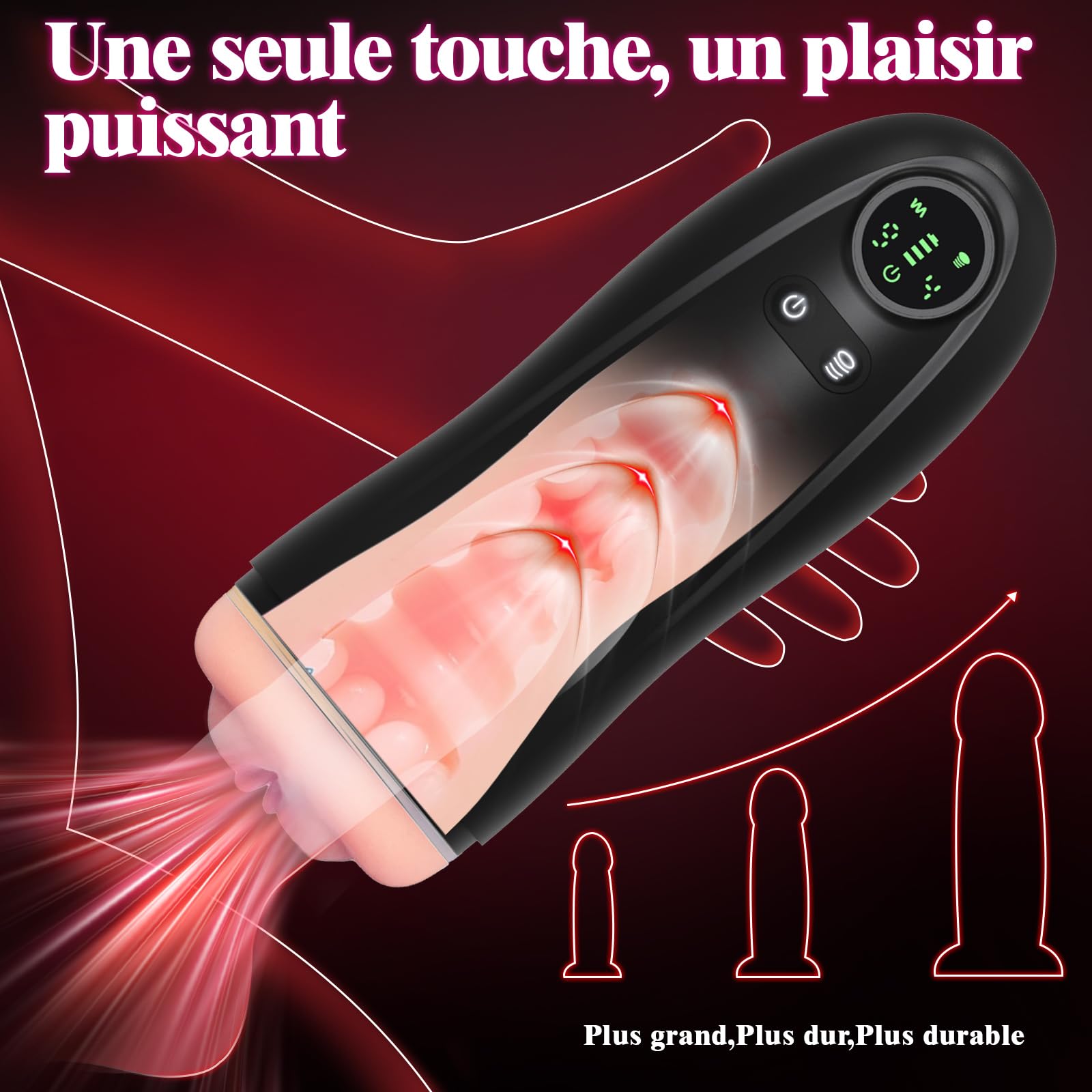 Sex Toýs Homme Masturbateurs Masculins Sextoys LED Masturbeuser Homme Mains Libres Avec 9 Vibrations & 4 Succions, Masturbateur Automatique Jouet Adulte 3D Ultra Réaliste Sextoyse Sex Toy