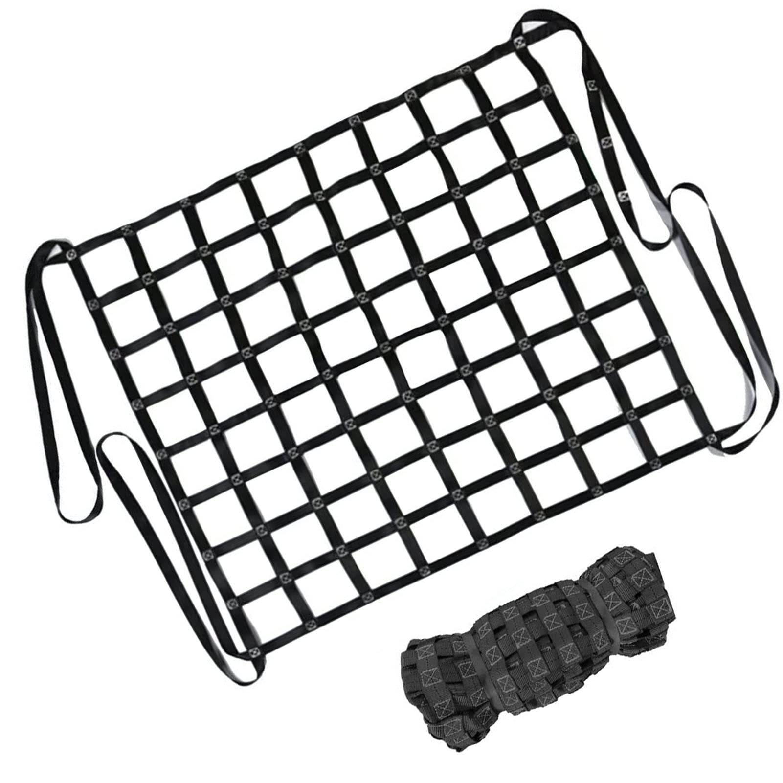 Bolsa De Red - Red De Carga De Elevación Plana De Poliéster, Red De Elevación De Eslinga De Poliéster, Correas De Red De Elevación, Red Colgante De Elevación, Redes De Eslinga De Elevación, Negro