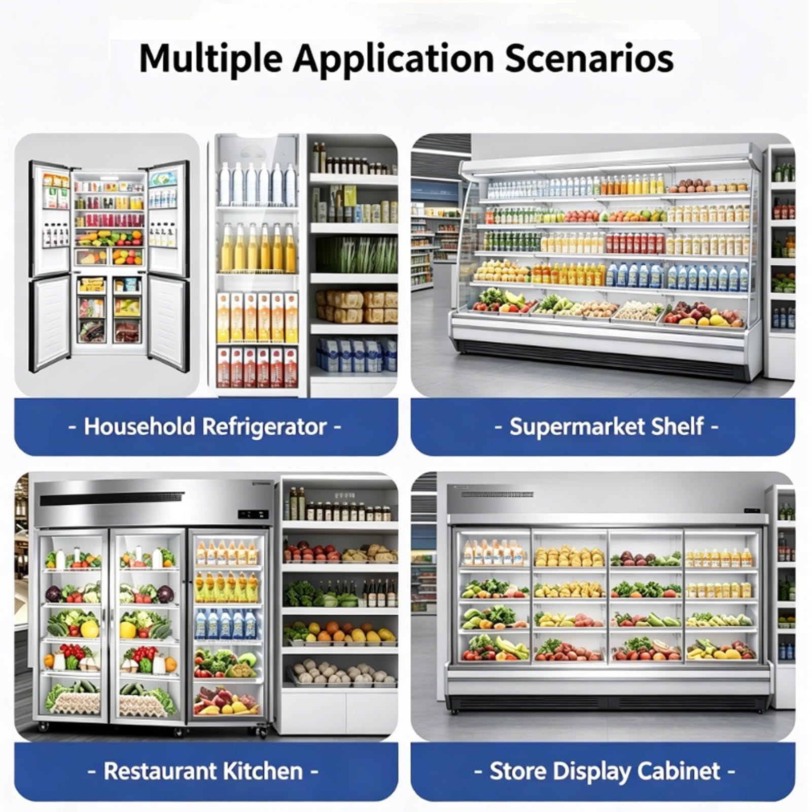Estante frigorífico de acero con doble protección lateral | Estante frigorífico de acero, varios tamaños, doble protección lateral, for vitrina refrigerada(W-48cmXD-43cm)