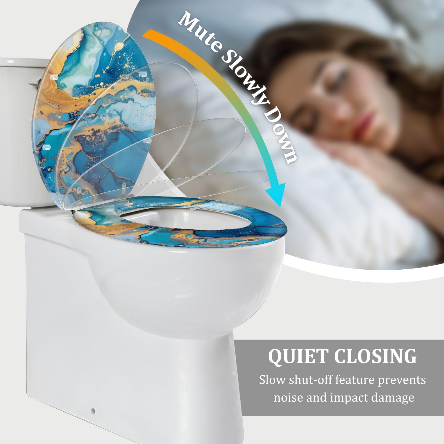 Sedile WC allungato in resina con coperchio, per il bagno