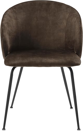 Miniatura 5 de Lexicon Juego de 2 sillas de comedor, modernas sillas de cocina y comedor, asiento acolchado tapizado de terciopelo, respaldo redondo, sin brazos,