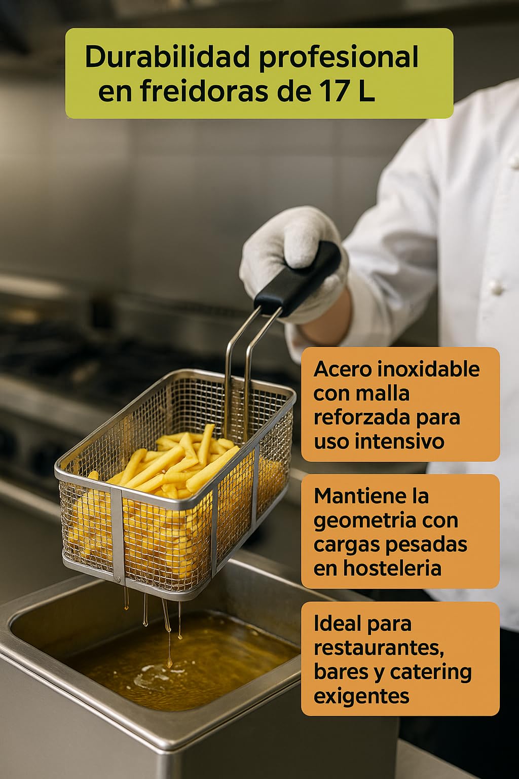 CubetasGastronorm ®- Movilfrit - Cesta Freidora 205x290x125mm Movilfrit - P 907041