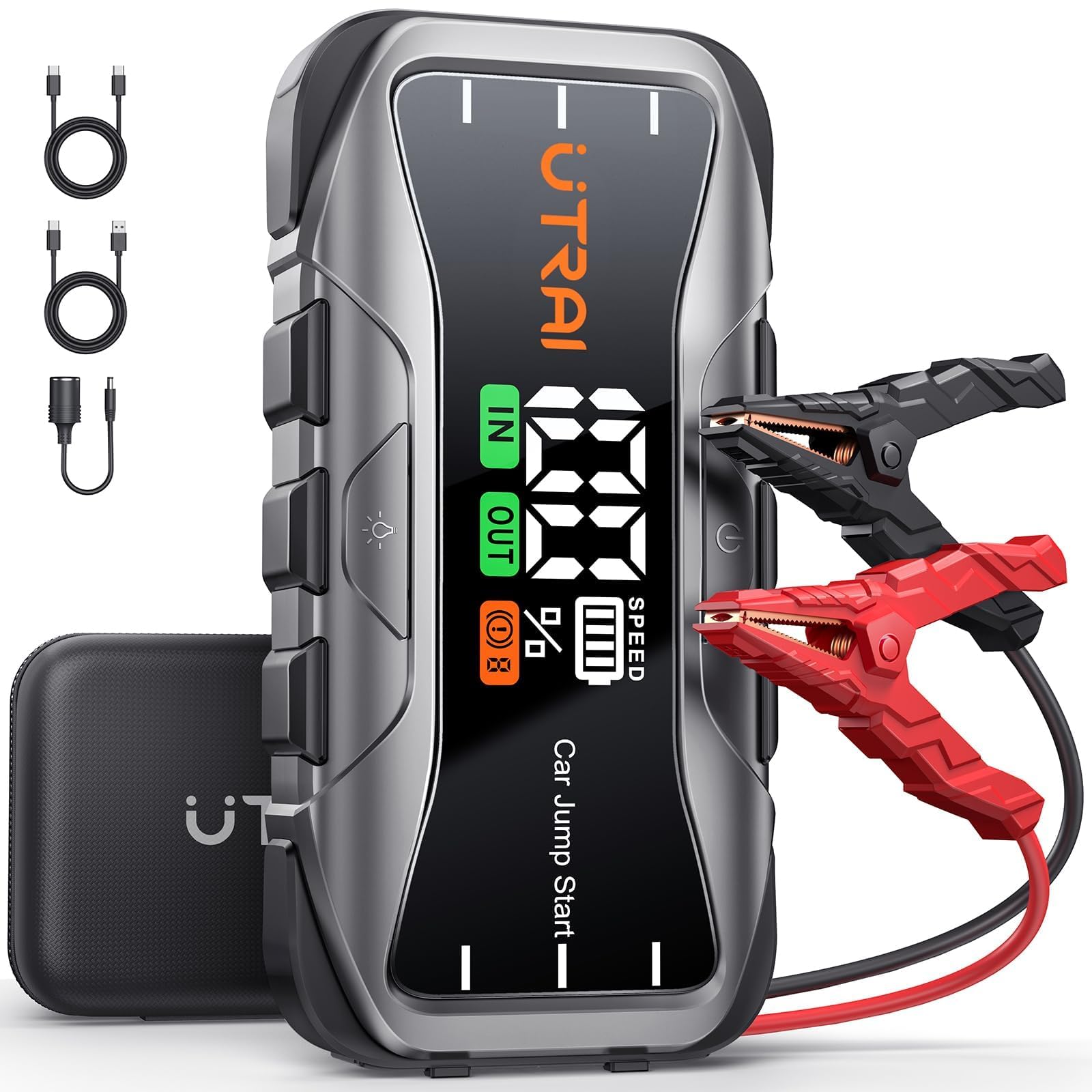 UTRAI 8000A Portable Car Jump Starter 12V Battery Jumper for All Gas 12L Diesel Engines 27000mAh Jump Box
