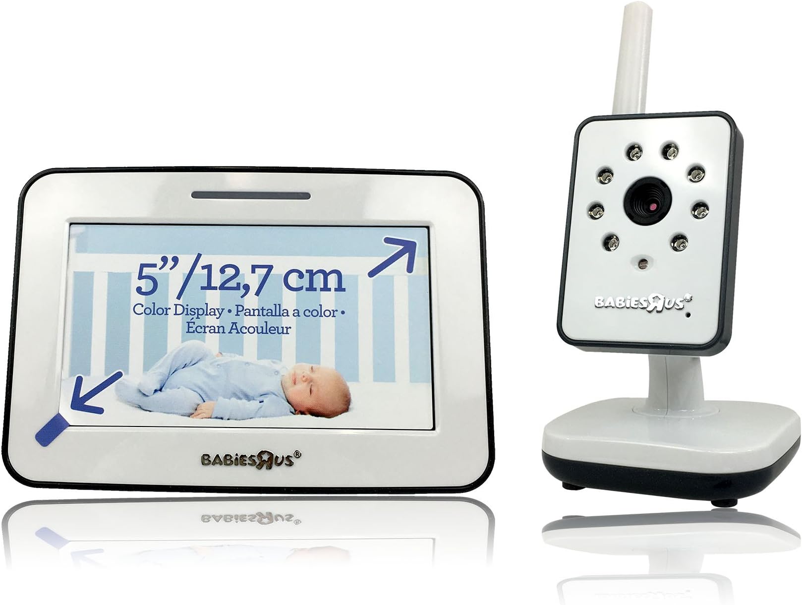 Babies R Us 5 Inch Video Baby Monitor with Night Vision, Color, Flat Screen, Video and Sound Baby Monitor