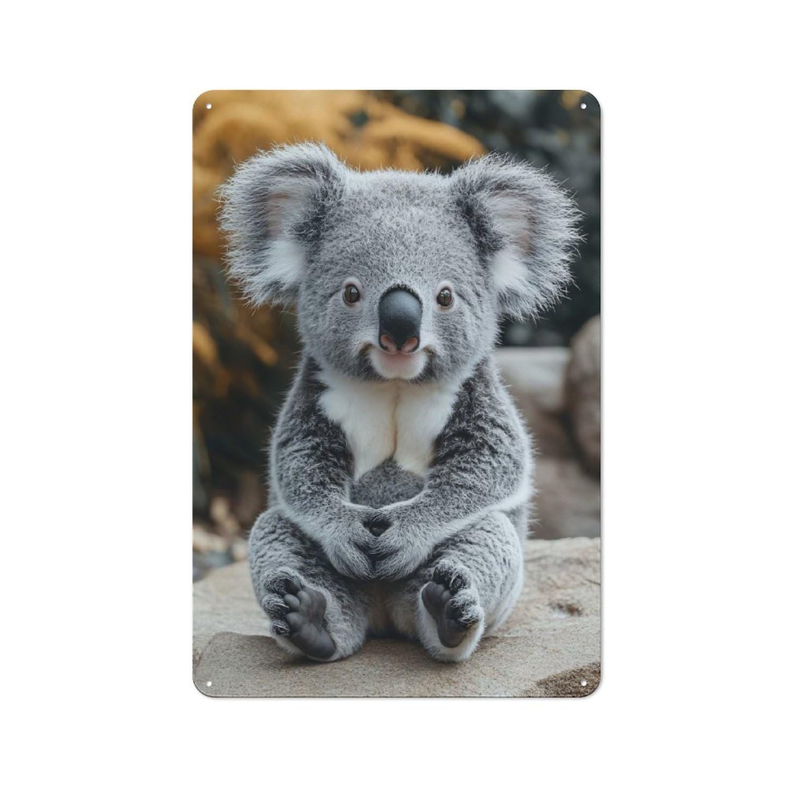 Junmoney Style-2 Country Country Metal Sign 30X20cm Featuring Cute Koala Portrait, Rustic Kitchen Decor For Cottage, Kitchen, Hallway Or Breakfast Nook