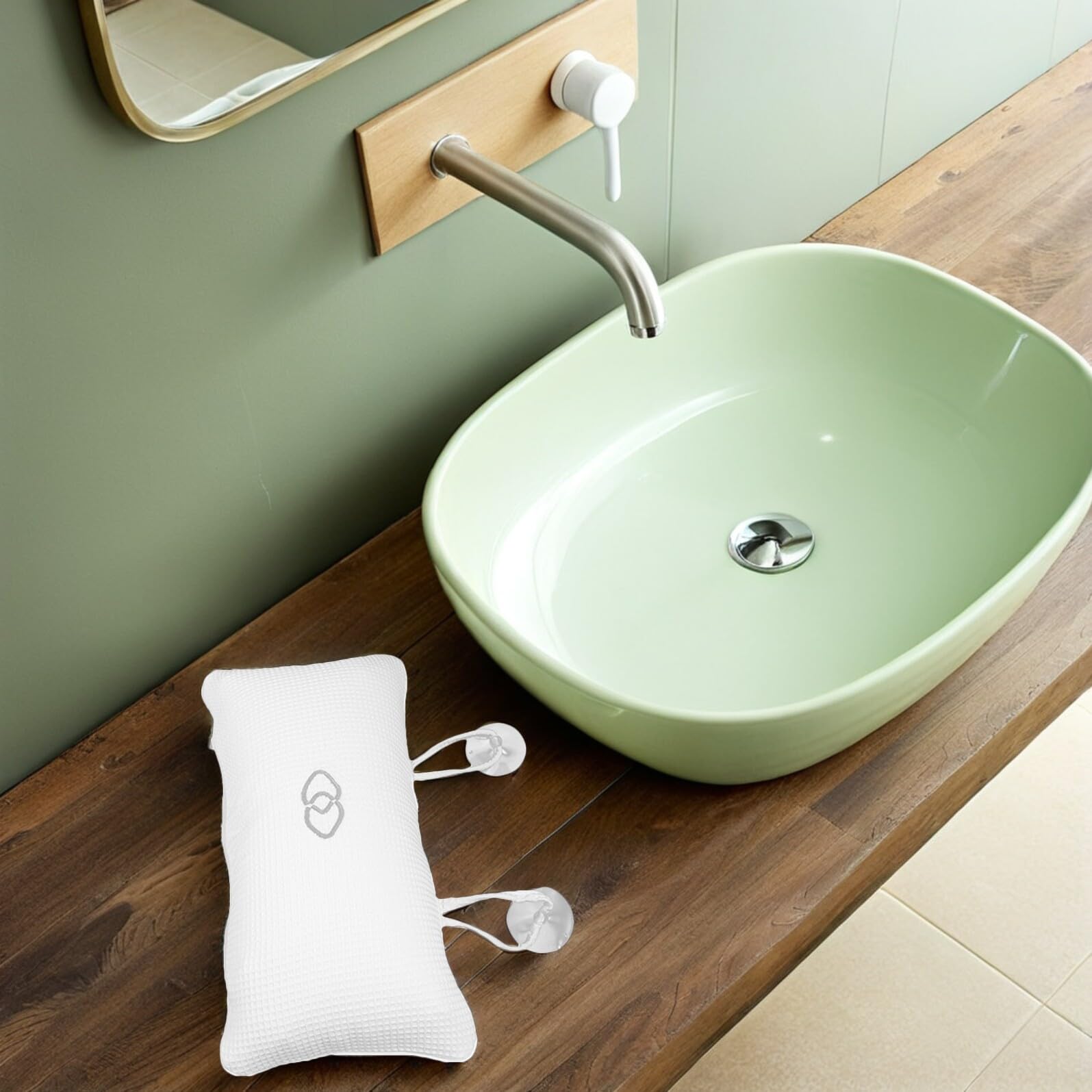 Yardwe 3 pezzi Cuscino da Bagno per Vasca Poggiatesta Ergonomico Antiscivolo con Ventose Supporto Collo Curvo in Tessuto Rapido Asciugatura per Casa Spa e Hotel