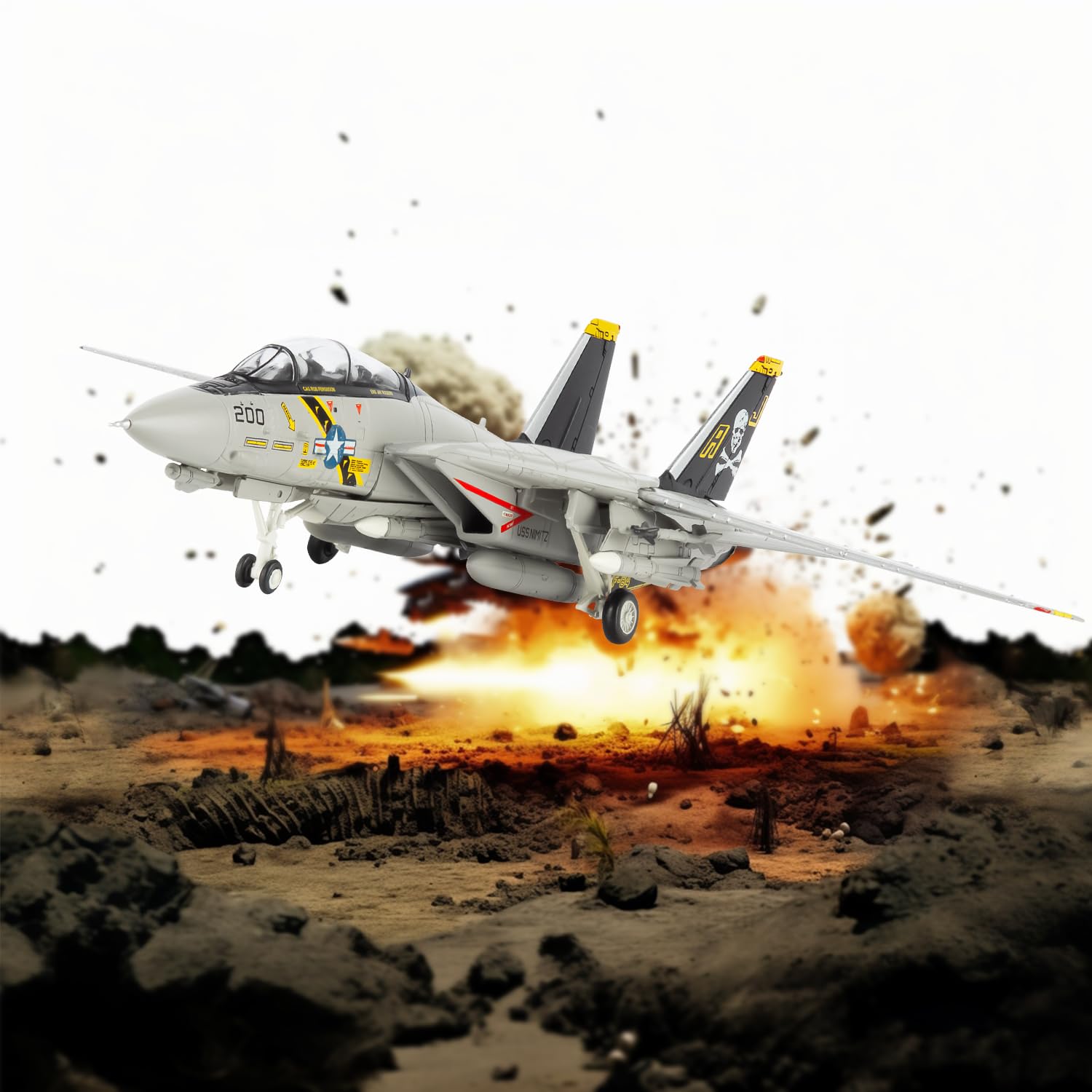 Sky Trek 1/100 Fighter Jet Model F-14A Tomcat diecast Military Airplanes Aircraft kit for Collection and Display - Image 5