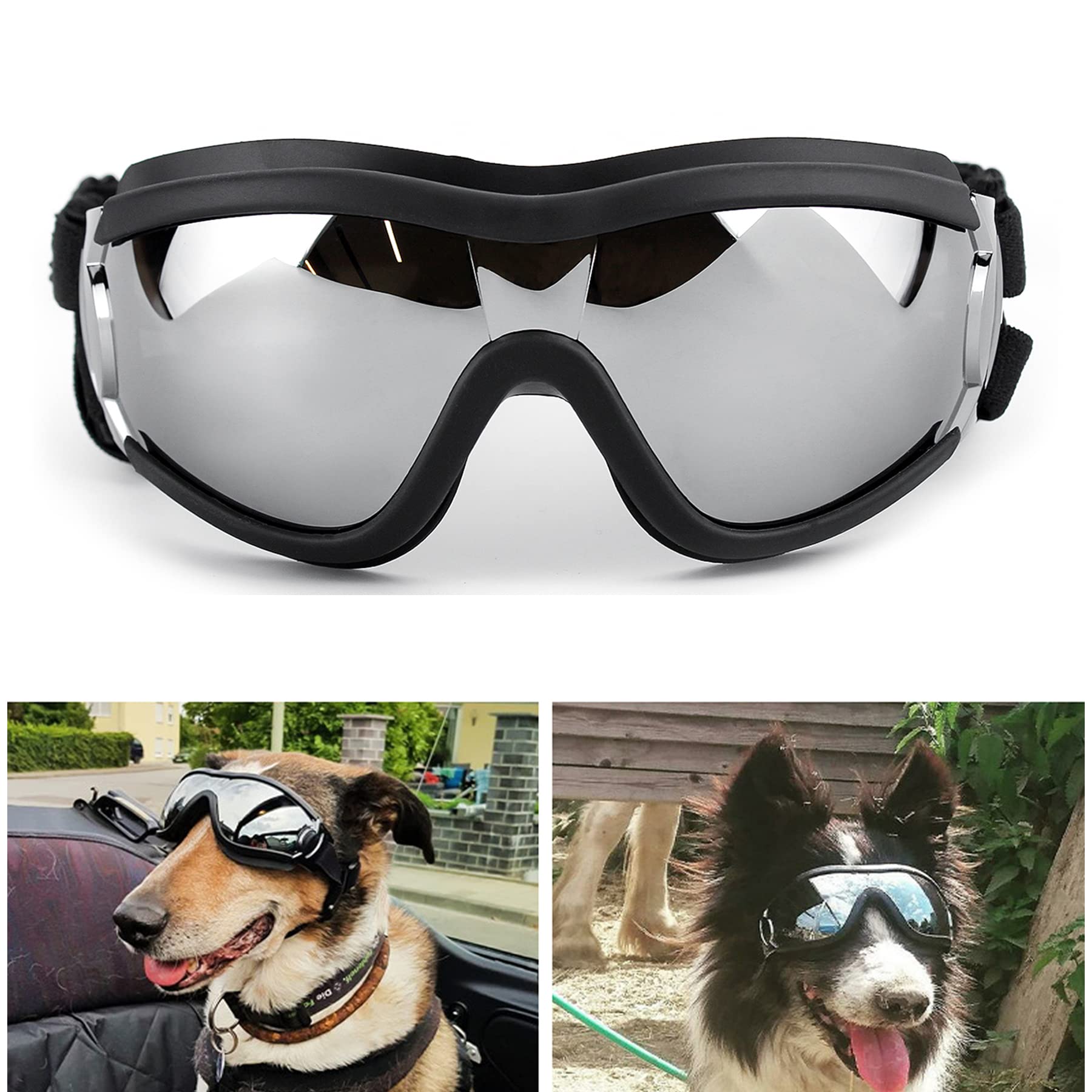 OUTGIK Dog Goggles UV Protection Sunglasses for Medium Large Dogs