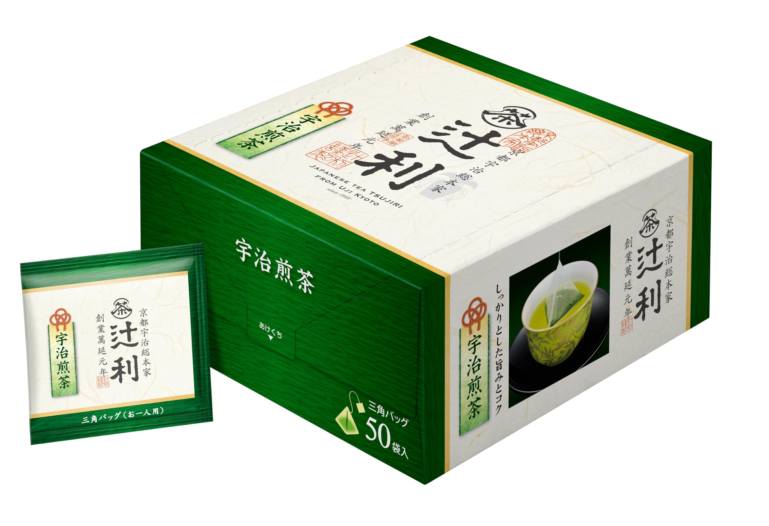 辻利 三角ティーバッグ 宇治煎茶 50P