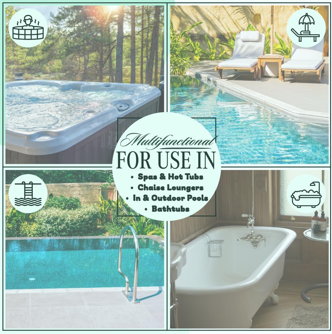Poolzilla Universal Spa Pillow - Weighted Foam Headrest for Hot Tubs