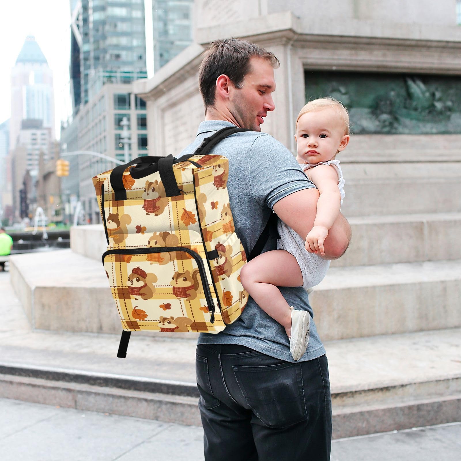 Borsa per pannolini zaino per mamme papà scoiattolo carino autunno