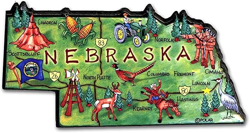 Miniatura 1 de Nebraska The Cornhusker State Artwood - Imán para nevera