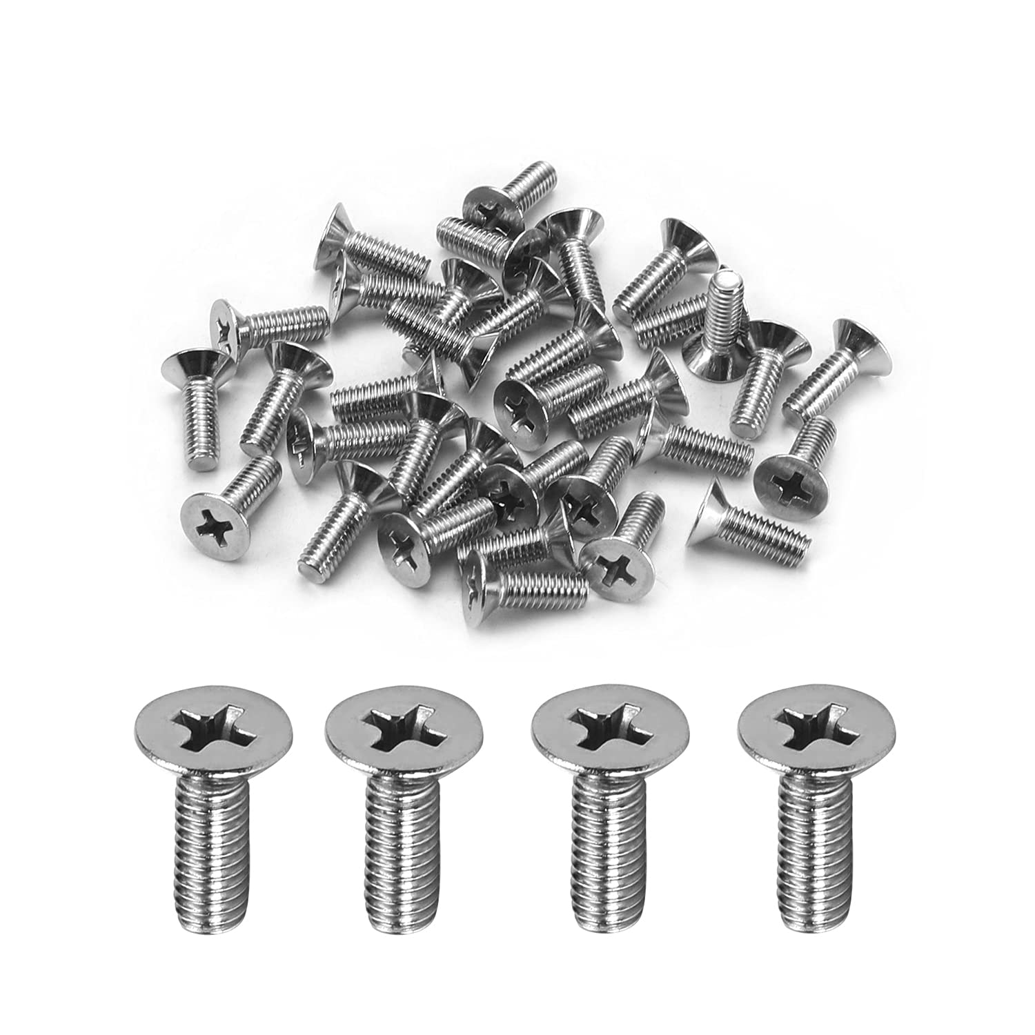 12 X 2-1/2" Phillips Viti Lamiera Testa Piatta Acciaio Inox - Foto 6