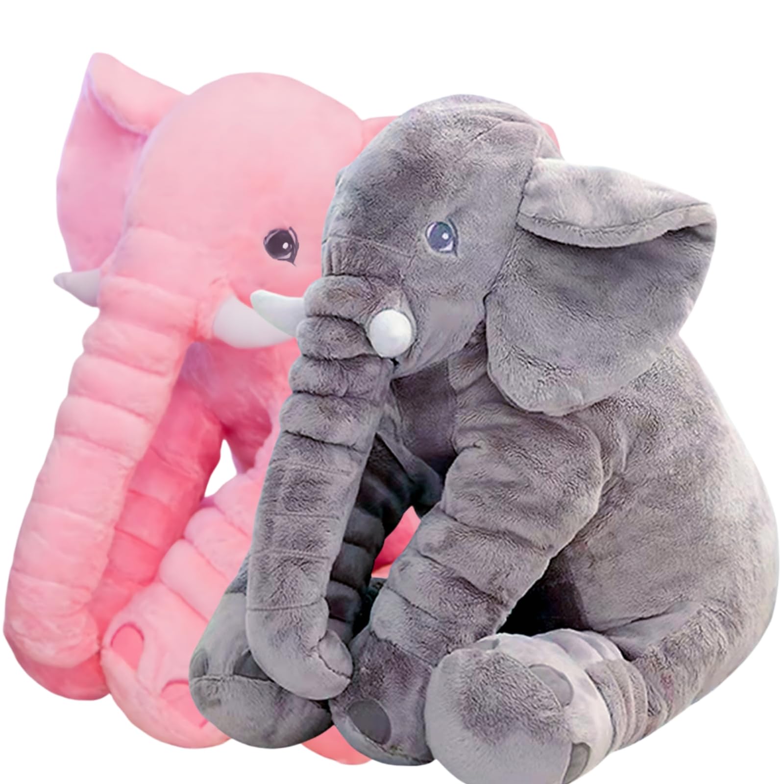 Ryttir 2Pack 15.7 Inch Fuzzy Large Elephant Stuffed Animal, Soft Stuffed Elephants Plush Toy Cuddly Bedroom, Funny Gifts for Women Girls Boys