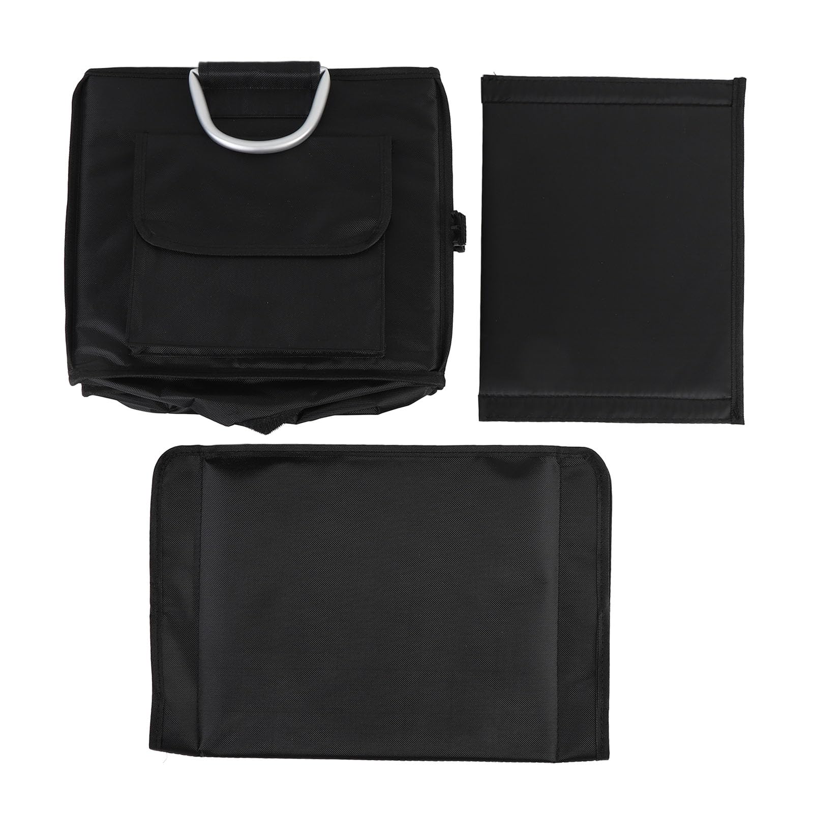 Organizzatore per Bagagliaio di Grande capacità Scatola Portaoggetti per Auto Multi Scomparto in Tessuto Oxford Impermeabile per Viaggi in Campeggio 55 Litri (Nero senza coperchio)