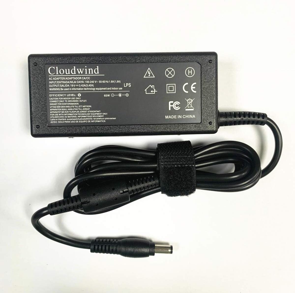 Cloudwind 19V 3.42A 65W Replacement AC Adapter, Laptop Charger with Cord for Toshiba Satellite C50 C55 C55d C55t C55dt C75 C75d E45T L55 L55d L75 L75d S75 S55 S55T S50 E45 CL15T CL45 L15 L55T