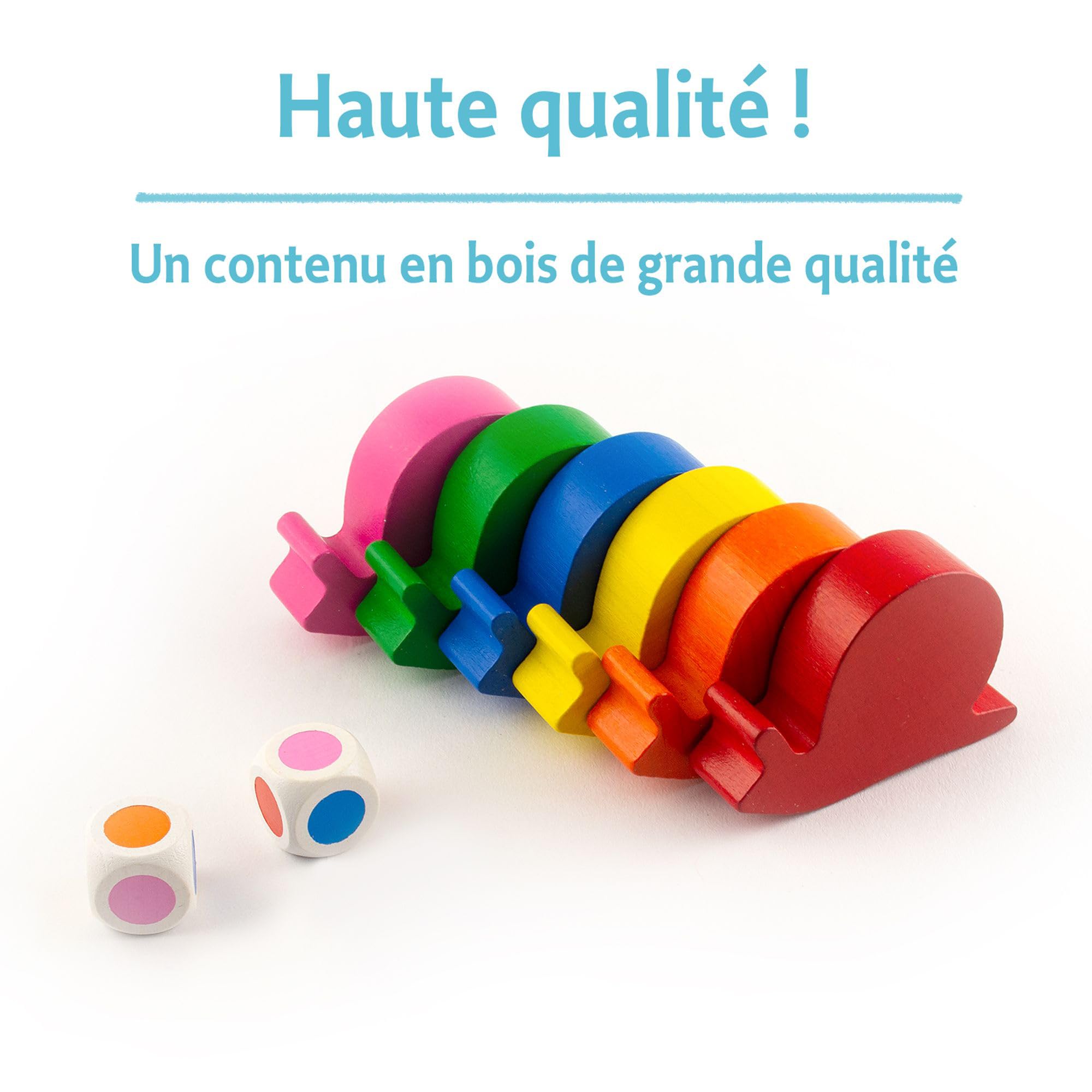 Ravensburger Allez Les Escargots Jeu de société Enfant dès 3 Ans Premier Jeu éducatif Couleurs Parcours Course d'escargots 2 à 6 Joueurs Version française