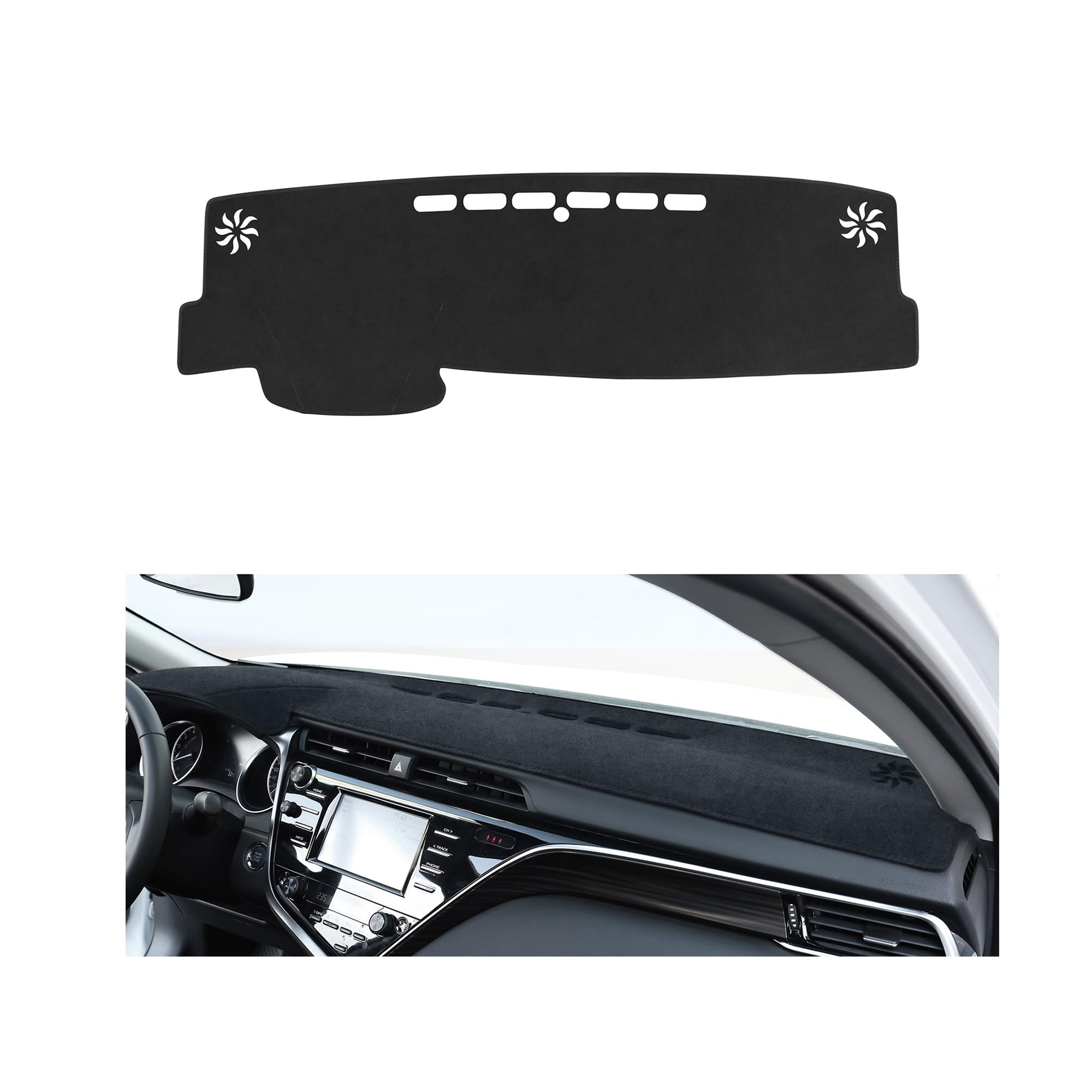 Dash Cover for Toyota Camry 2024 2023 2022 2021 2020 2019 2018 (Include Hybrid) Accessories Flannel Dashboard Cover Dash Mat Center Console Cover Sunshield Protector Pad