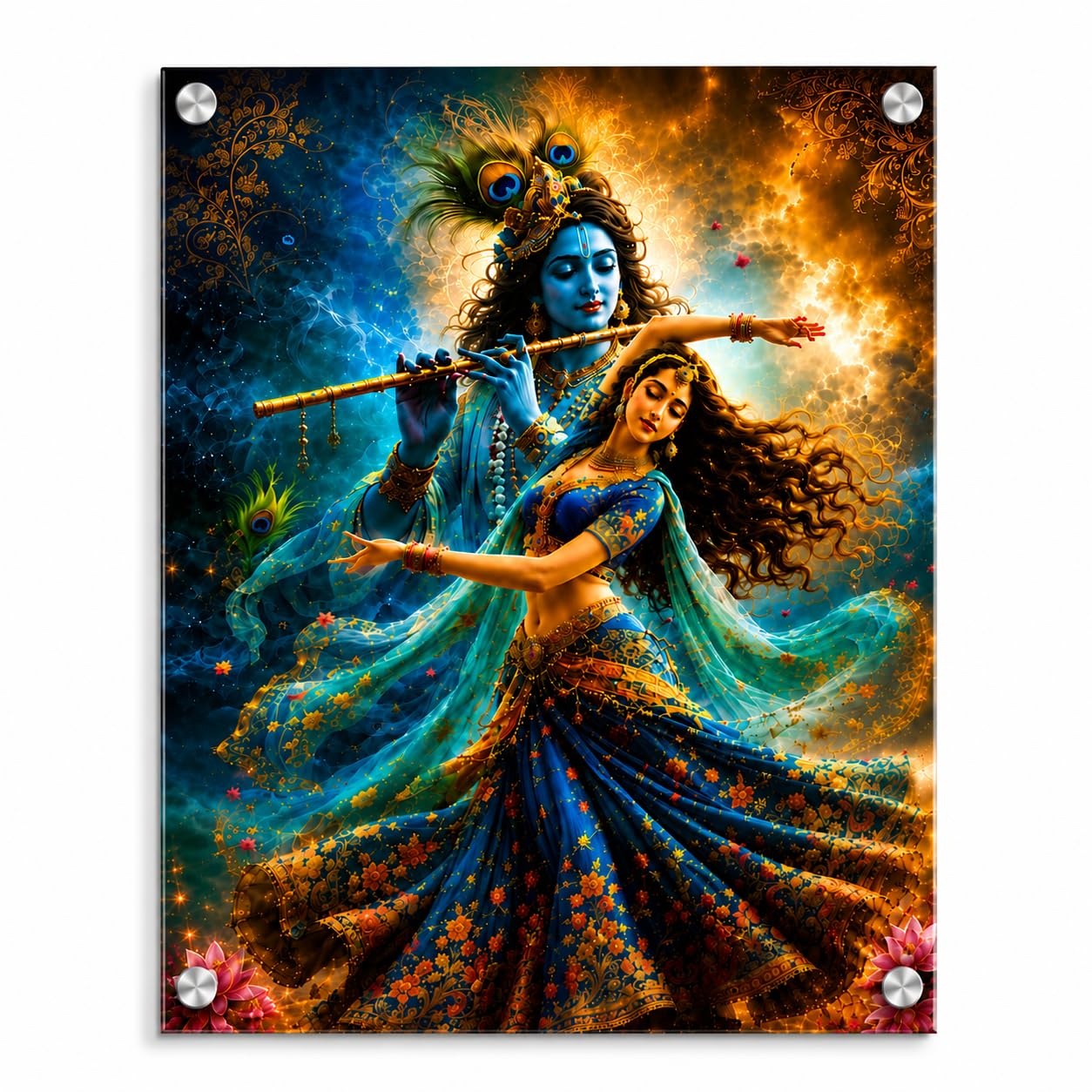 Shivra Radha Krishna Acrylic Wall Decor | 16 x 20 Inch UV Printed Acrylic Sheet Painting | Premium Glossy Religious Wall Art for Living Room, Bedroom, Office & Temple Decor (Radha_krishna_16x20 Inch)-image-35