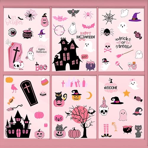 Miniatura 2 de Silueta de Halloween para ventana, calcomanías de pared de silueta de Halloween, calcomanías de pared extraíbles de Halloween, decoración de